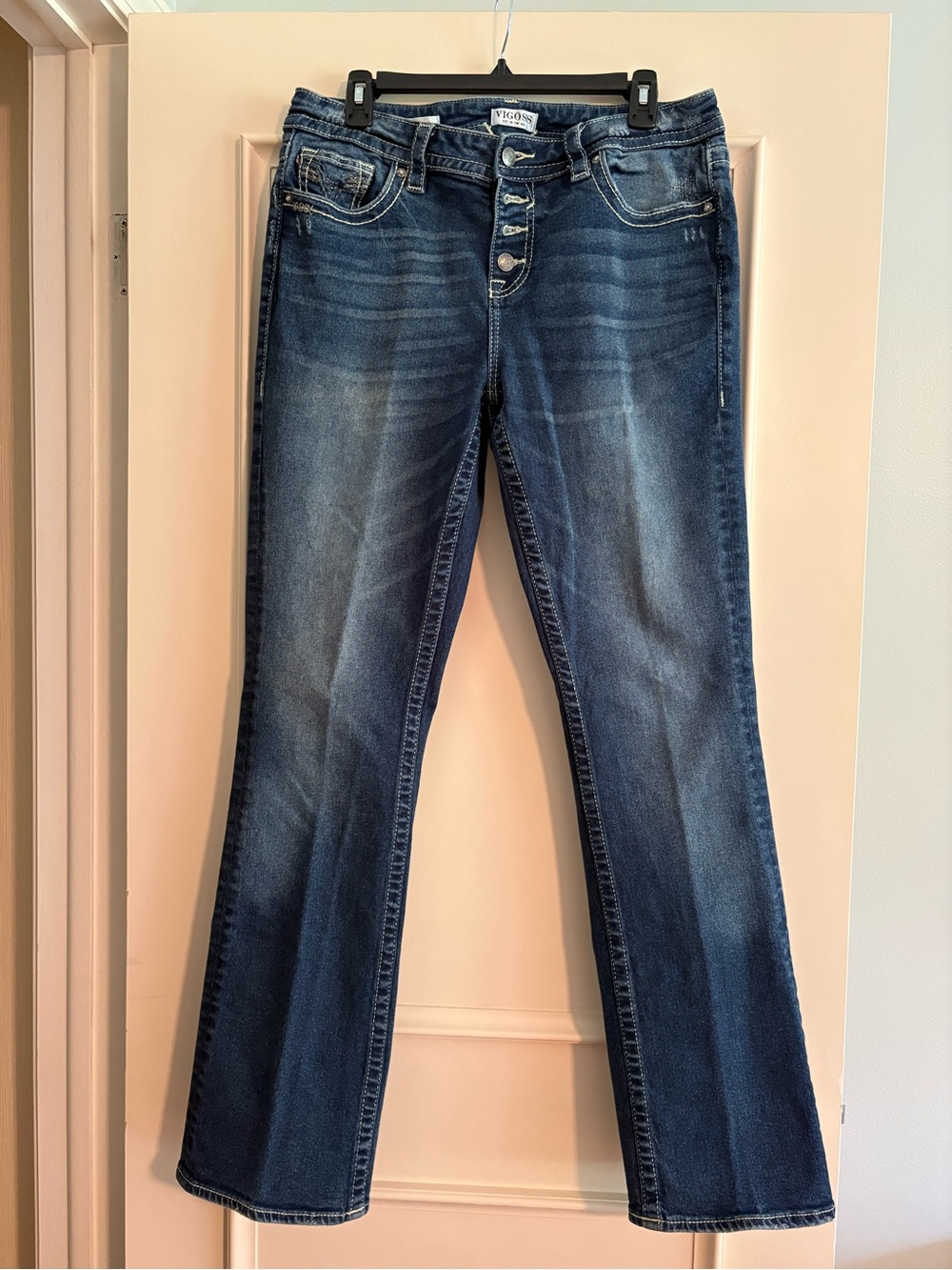 Vigoss Women's Medium Dark Blue Slim Boot Cut Leg Jeans